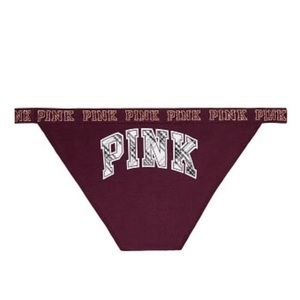 New Victoria’s Secret PINK Lurex Logo Bikini Panties - Small